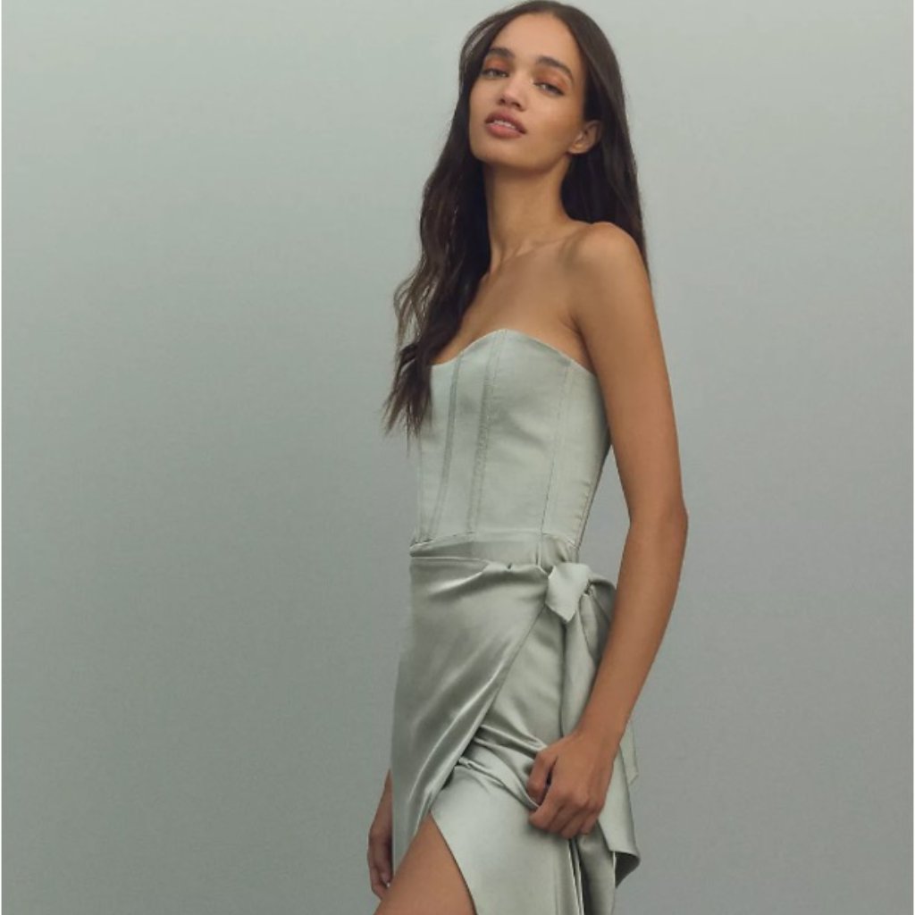 V. Chapman June Corset Dress - Anthropologie, Size 8, Blue